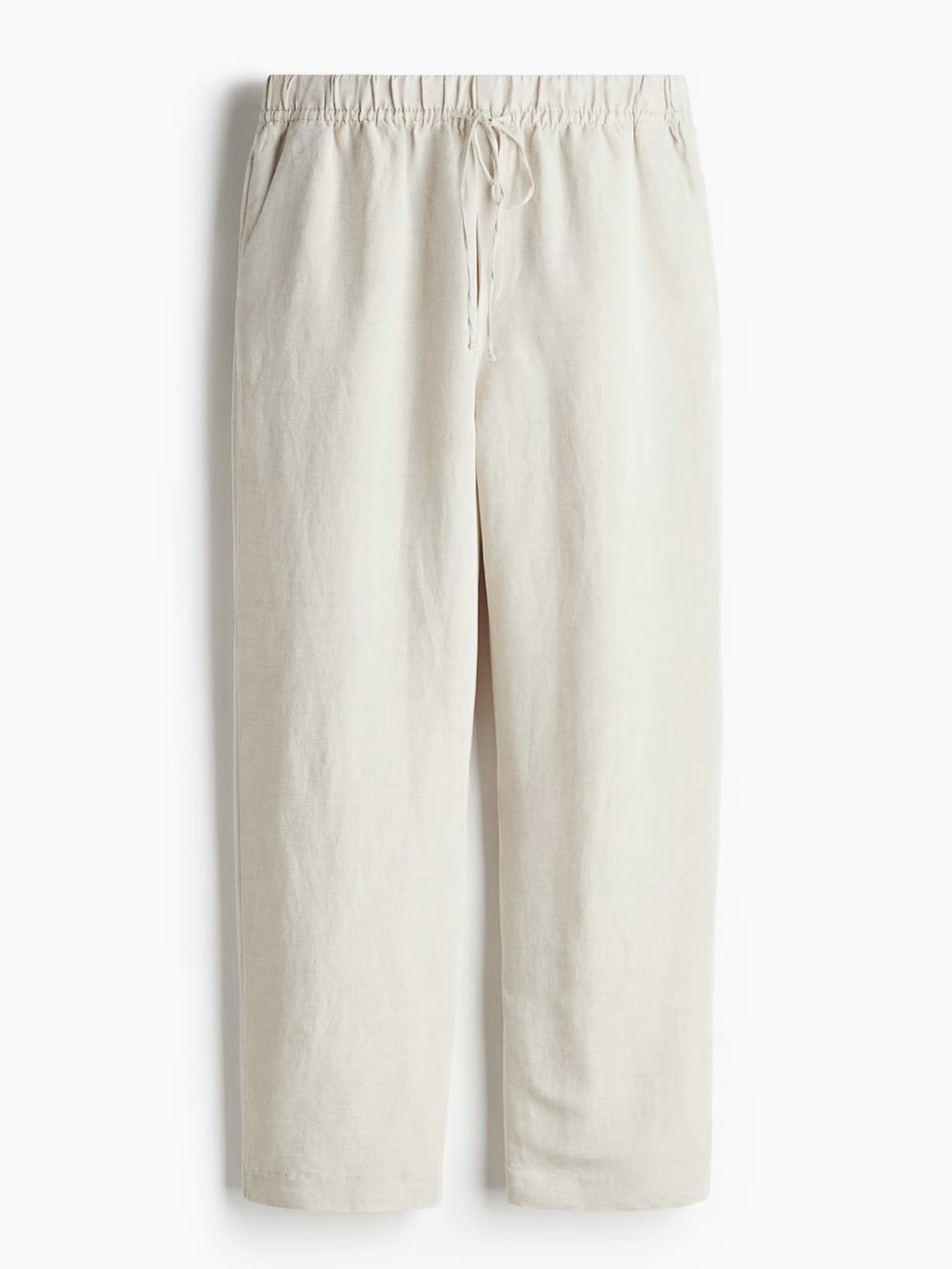 H&M linen blend nude tone summer flowy pants size small